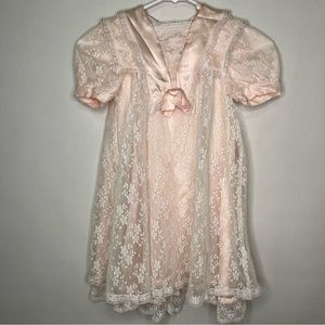 Vtg Gunne Sax By Jessica McClintock Pink Lace Dress